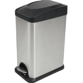 Compass Rectangular Pedal Bin Brushed Stainless Steel 15L