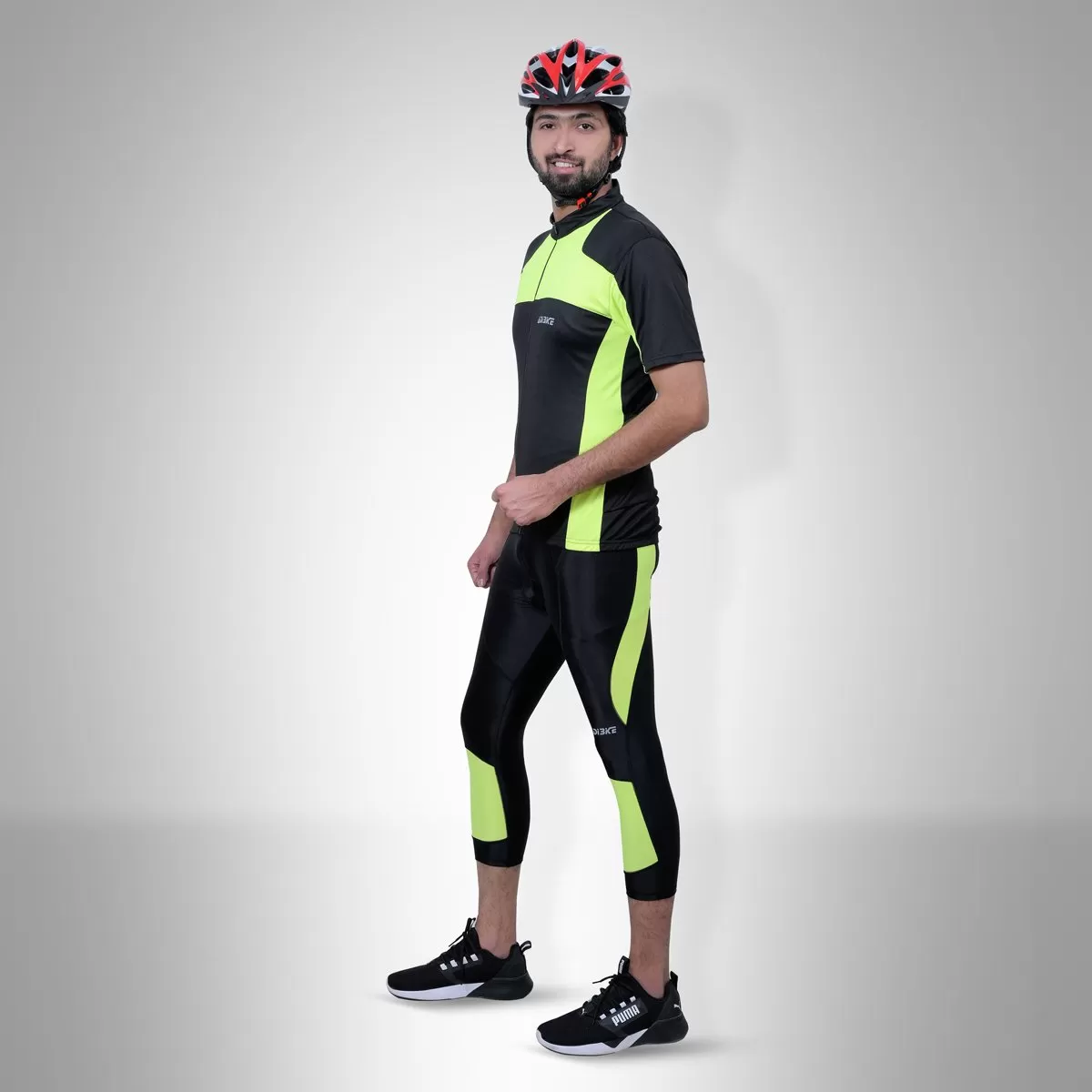 Cycling Kit - 3/4 Tights with Jersey BLack/FL