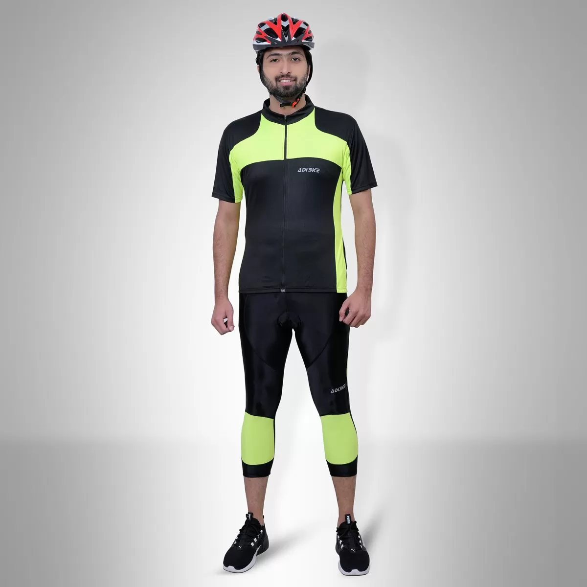 Cycling Kit - 3/4 Tights with Jersey BLack/FL