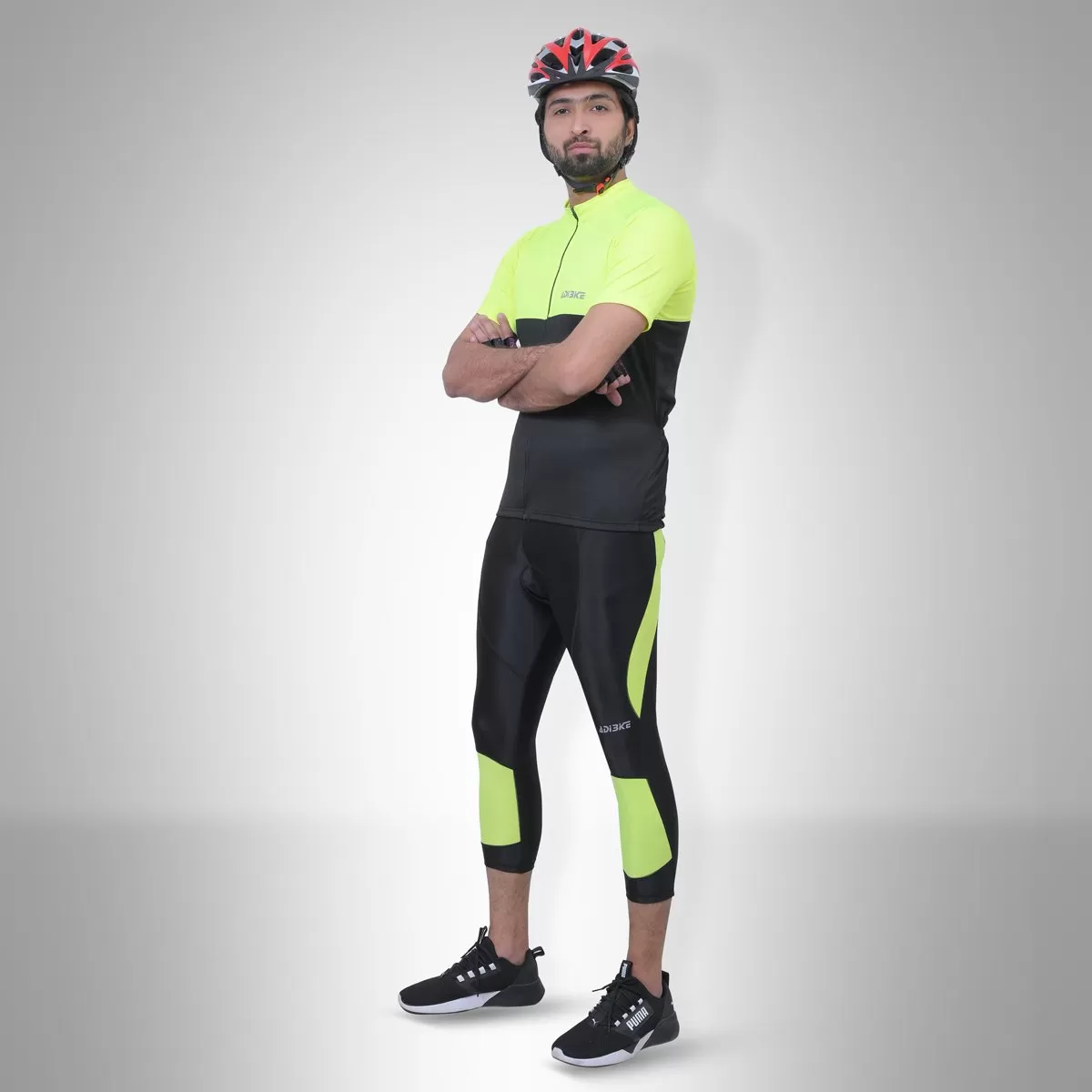 Cycling Kit - 3/4 Tights with Jersey BLack/FL