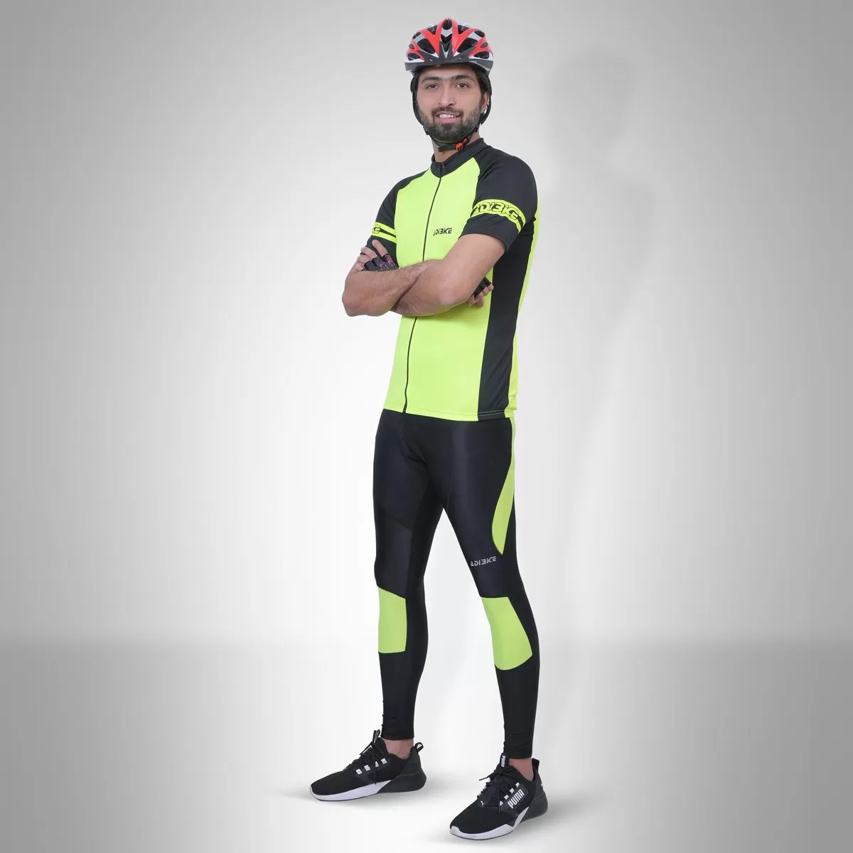 Cycling Kit - Full Tight with Jersey BLack/FL