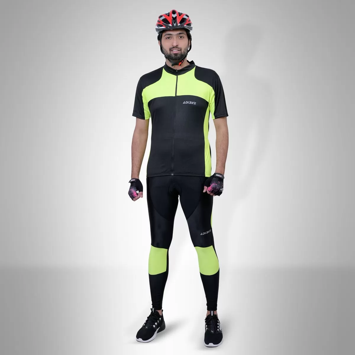 Cycling Kit - Full Tight with Jersey BLack/FL