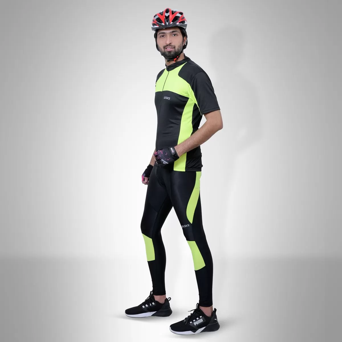 Cycling Kit - Full Tight with Jersey BLack/FL