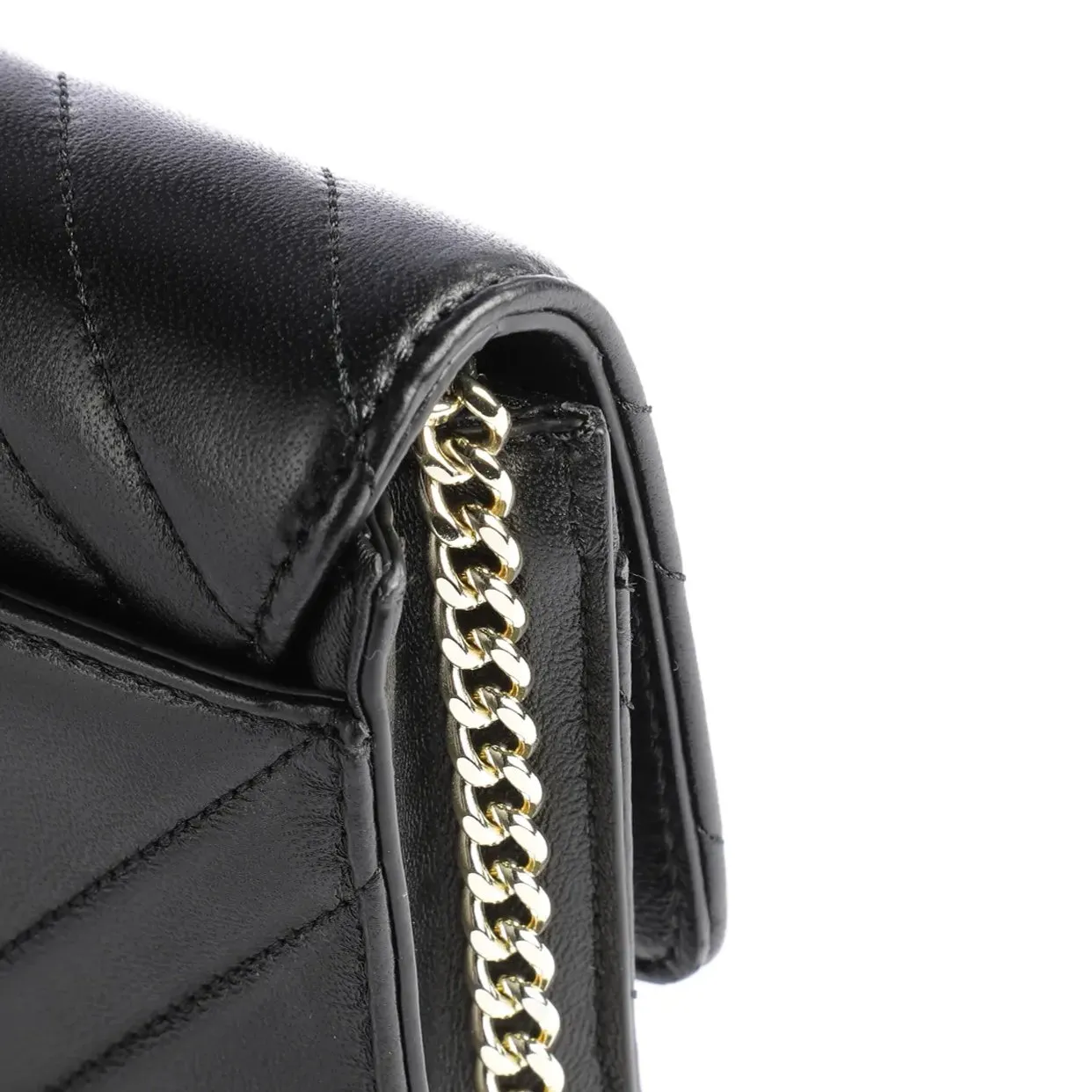 Delphine Crossbody Bag with Flap -Black/Gold