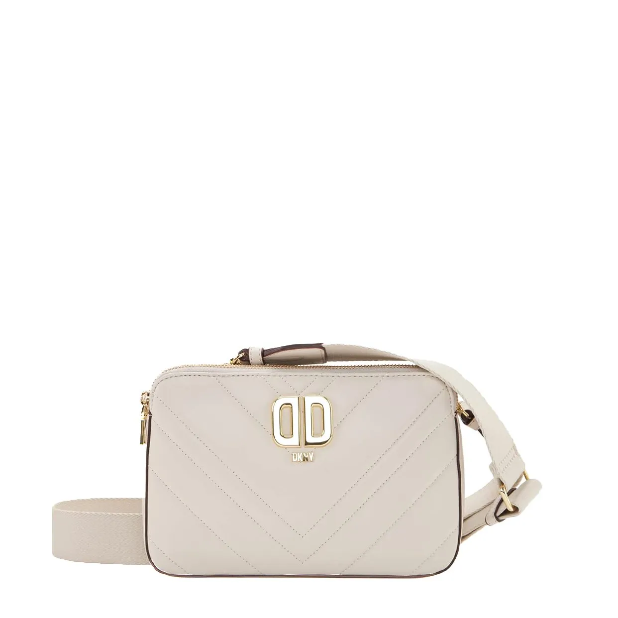 Delphine Double Zip Crossbody -Cashew