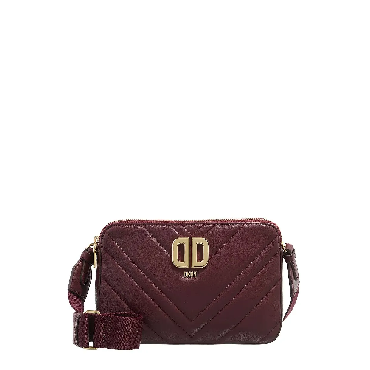 Delphine Double Zip Crossbody -Wine