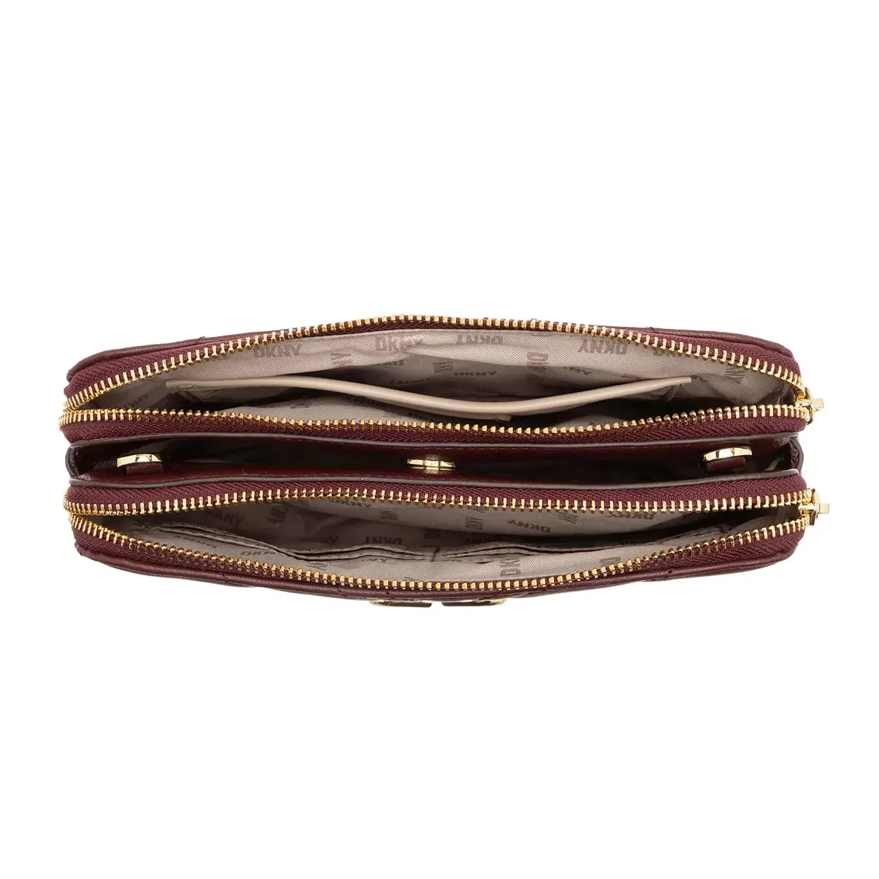 Delphine Double Zip Crossbody -Wine