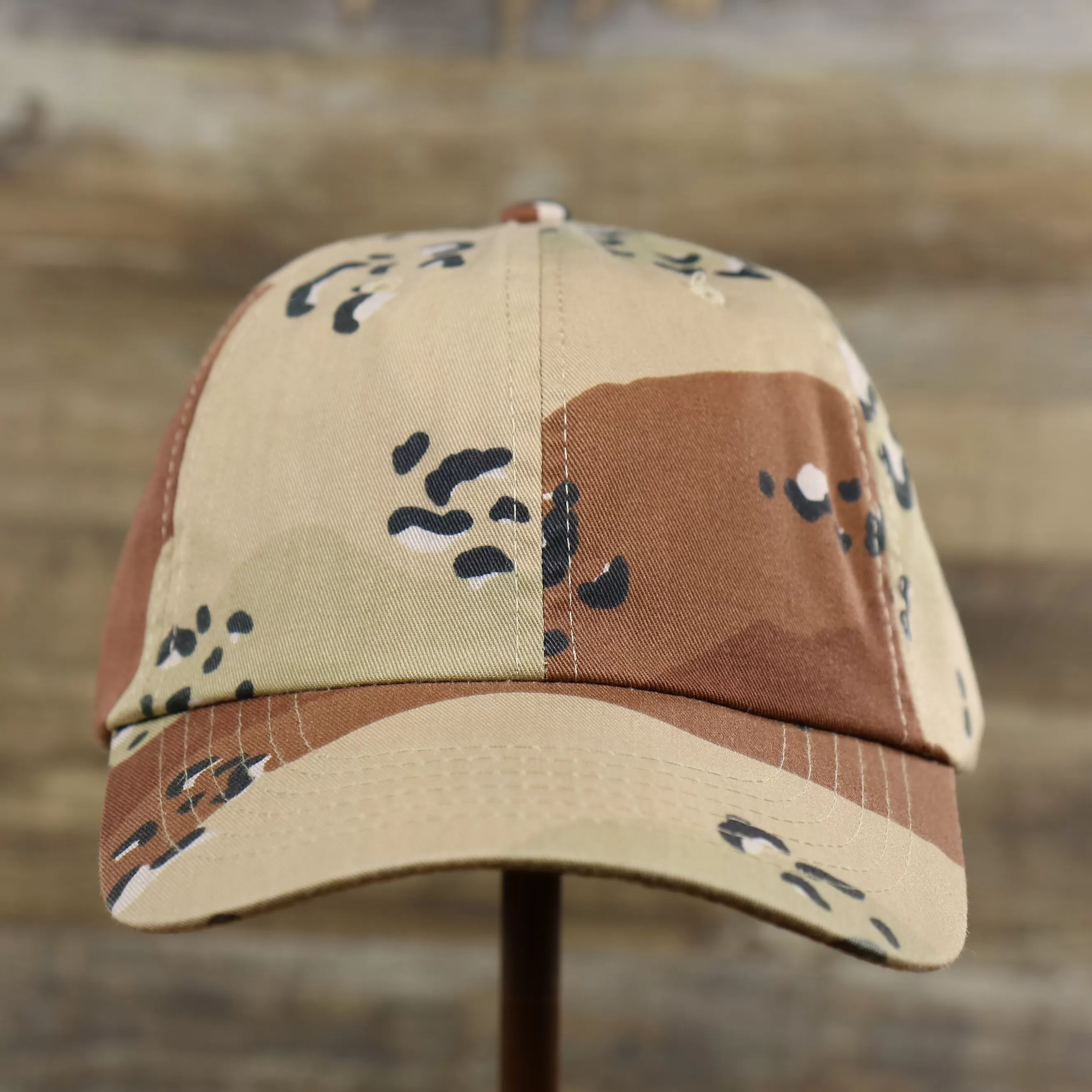 Desert Camo Bent Brim Blank Baseball Hat | Tan Dad Hat