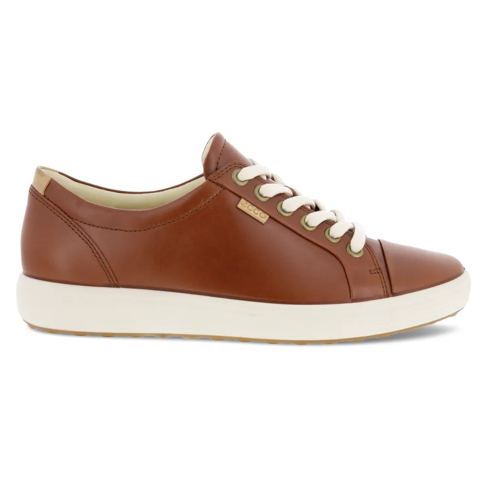 Ecco Soft 7 Cognac Leather Sneaker (Women's)