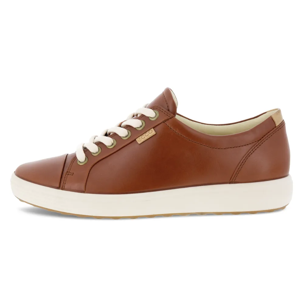 Ecco Soft 7 Cognac Leather Sneaker (Women's)