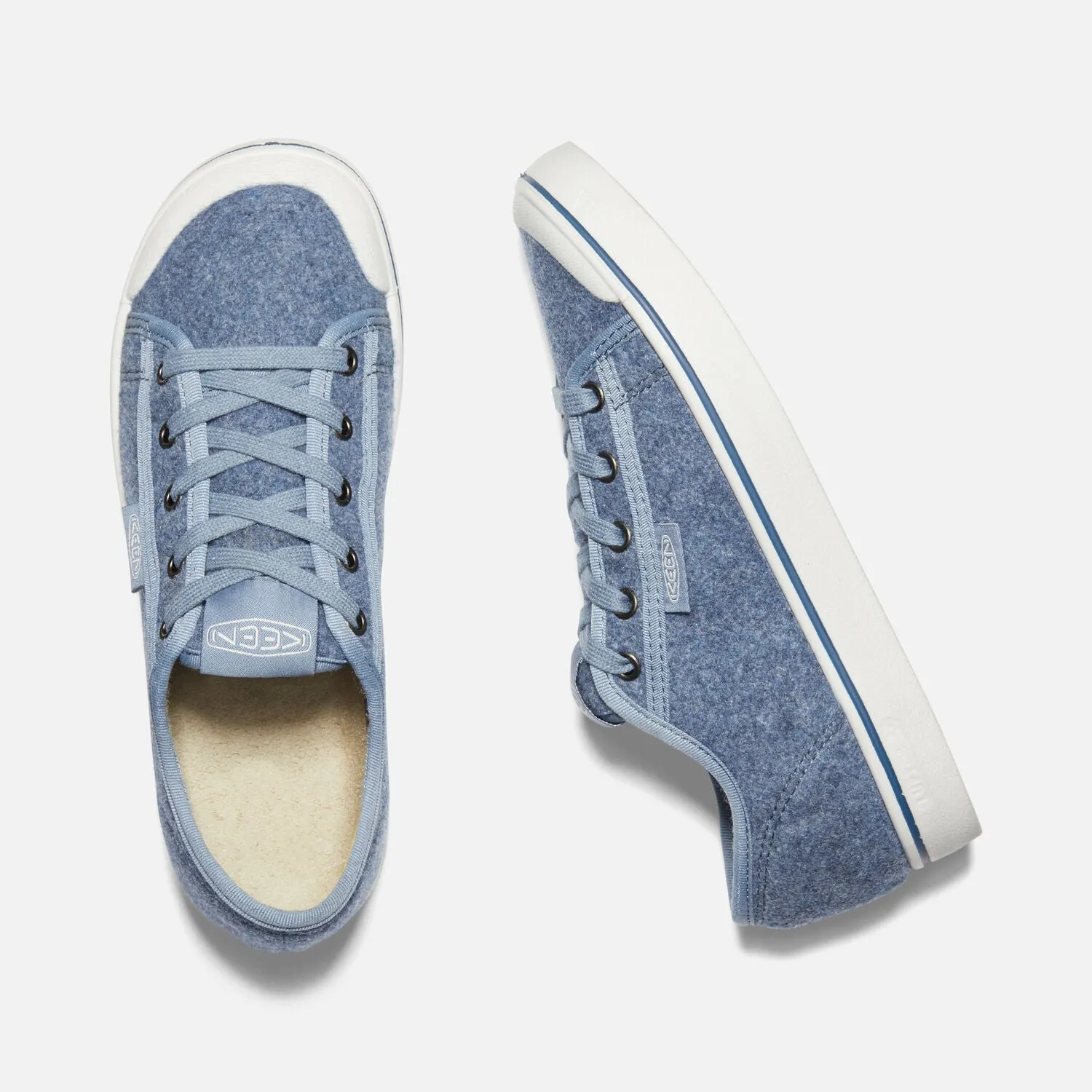  Elsa Sustainable Felt Retro Sneaker in Blue CLOSEOUTS  