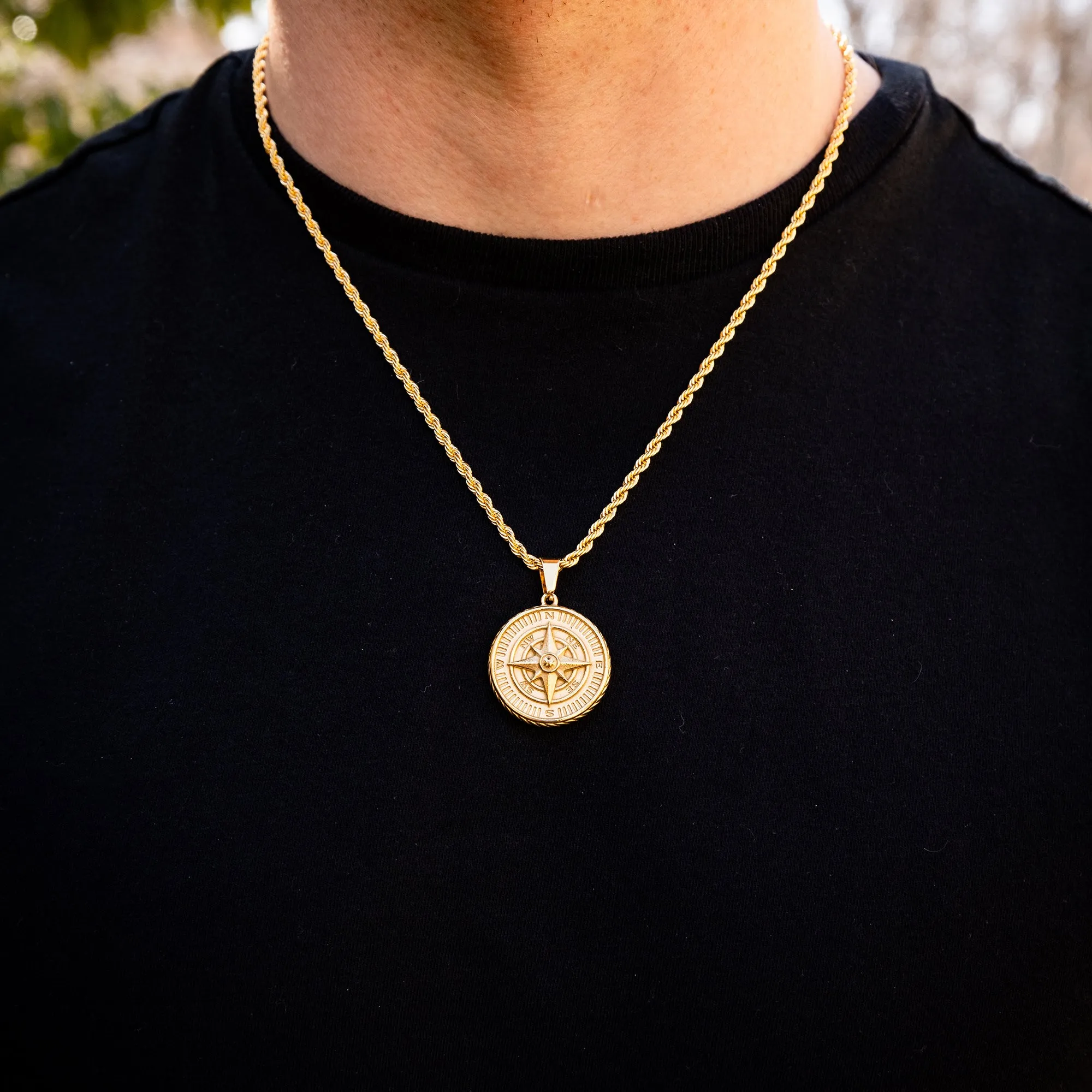 Gold Compass Necklace