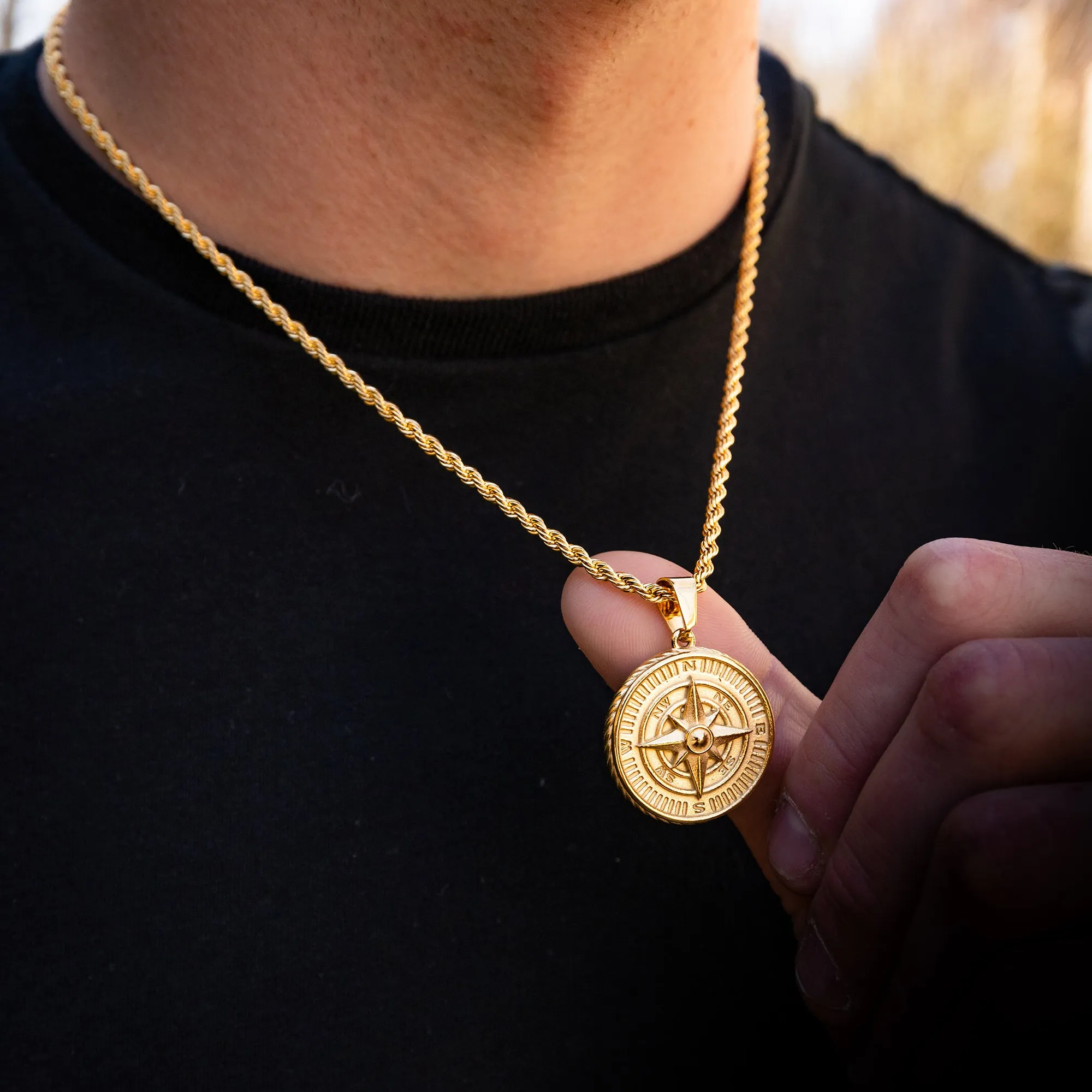 Gold Compass Necklace