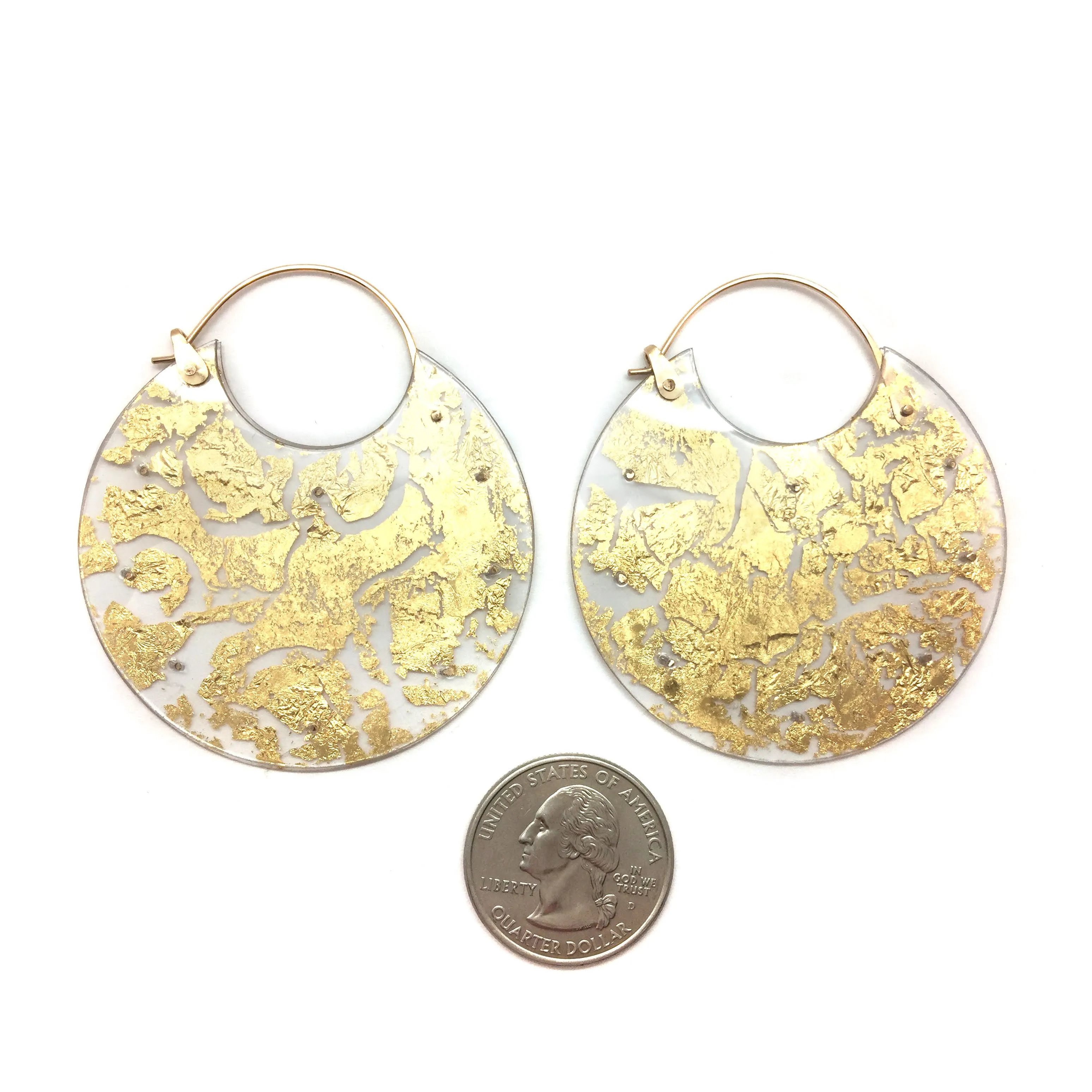 Gold Leaf Hoops - Large