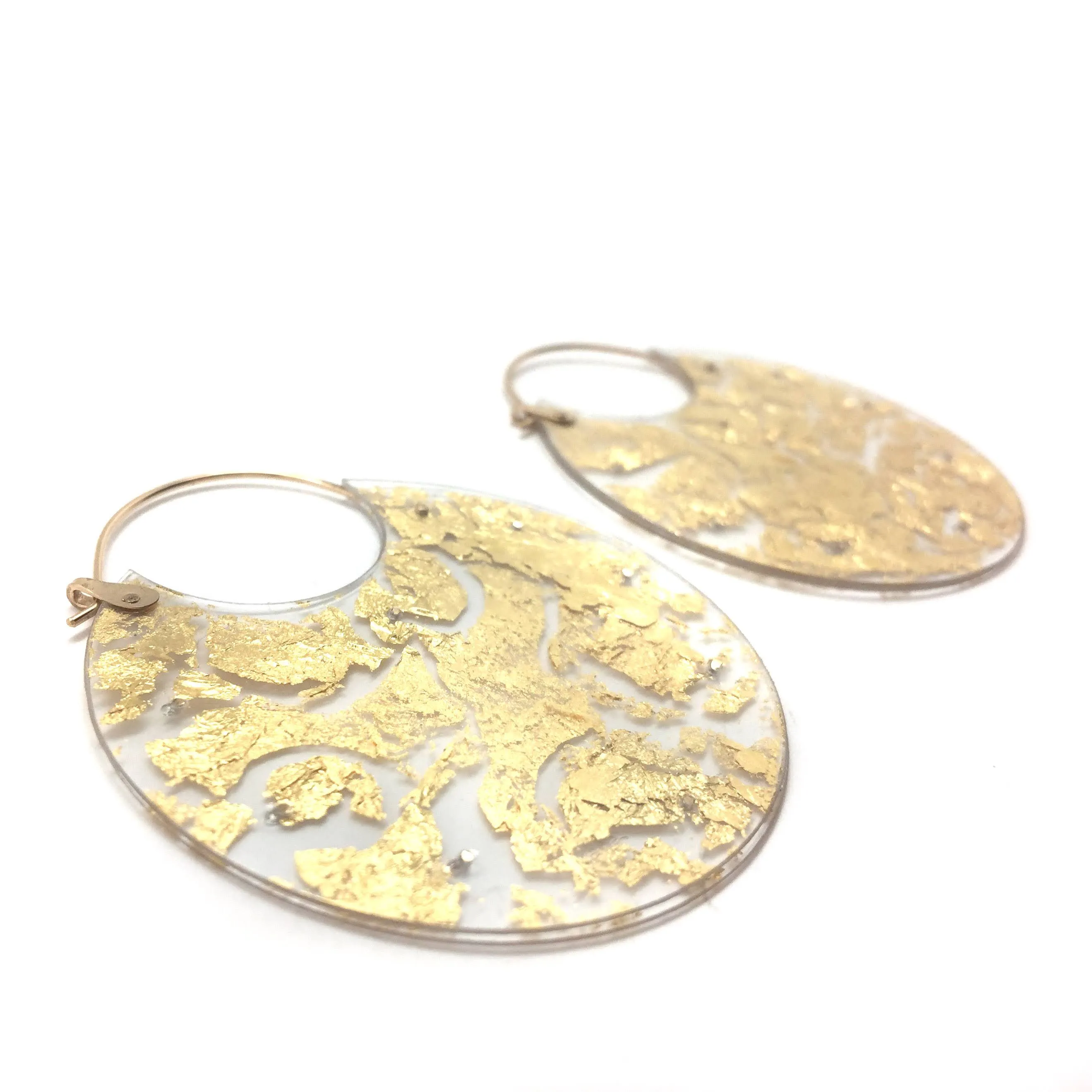 Gold Leaf Hoops - Large