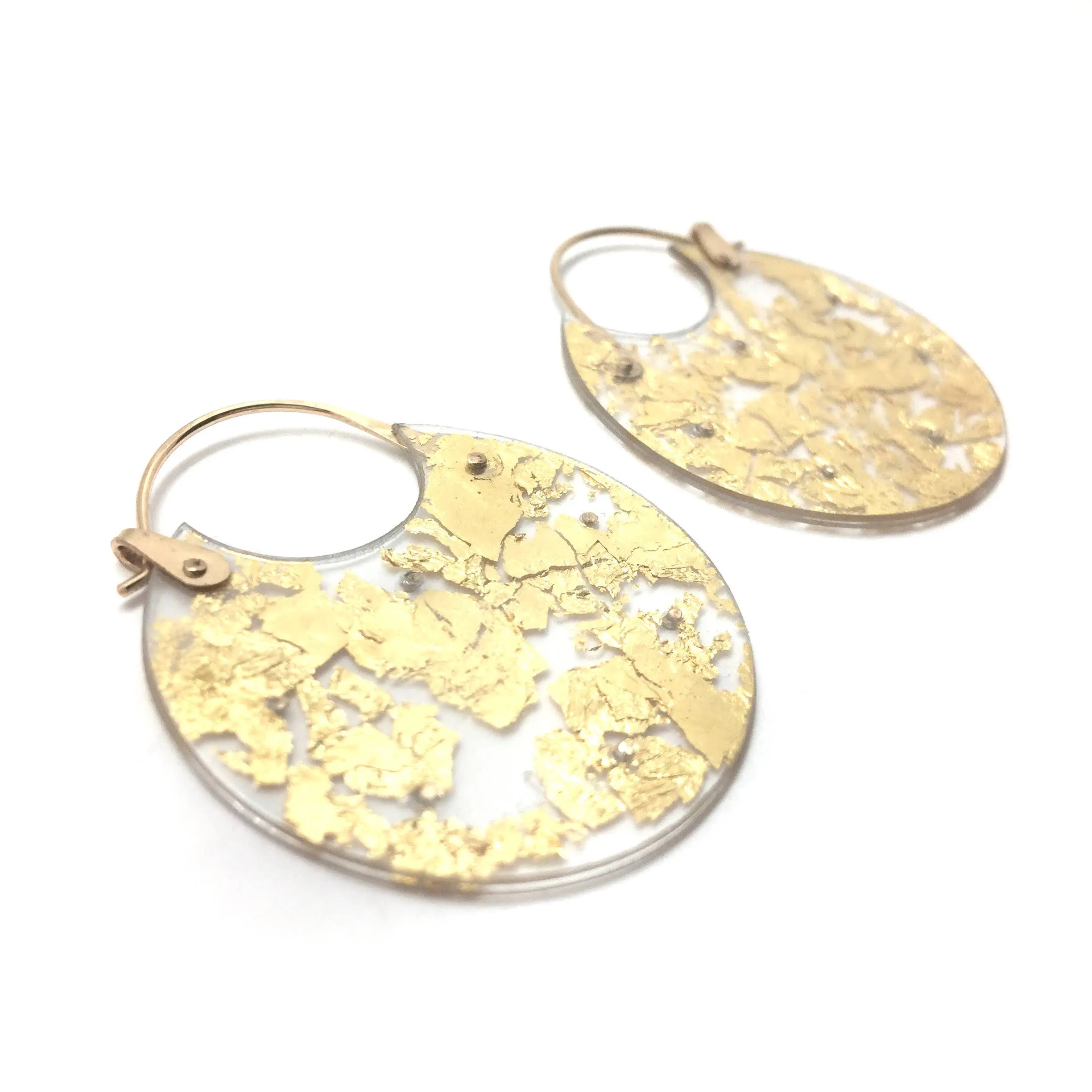 Gold Leaf Hoops - Large