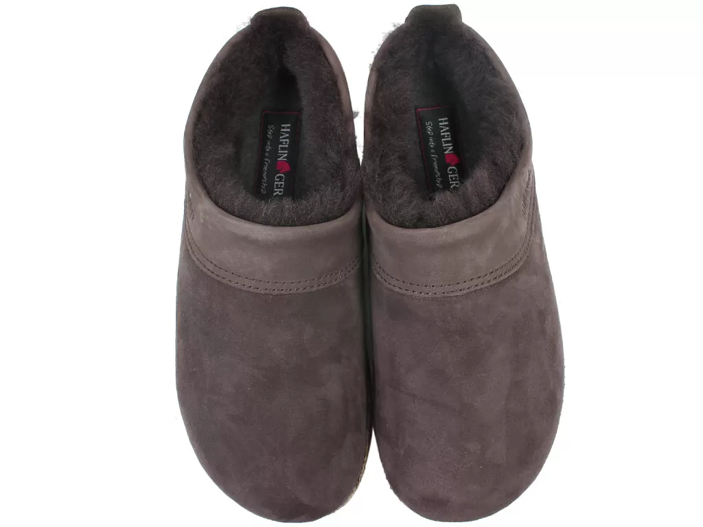 Haflinger Clogs Sheepskin Snowbird Brown