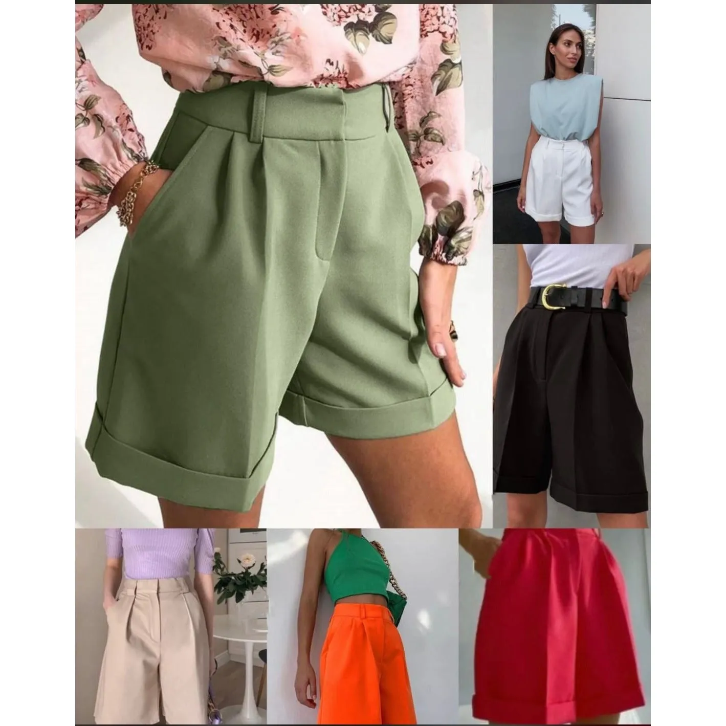 High-Waisted Formal Short Pant