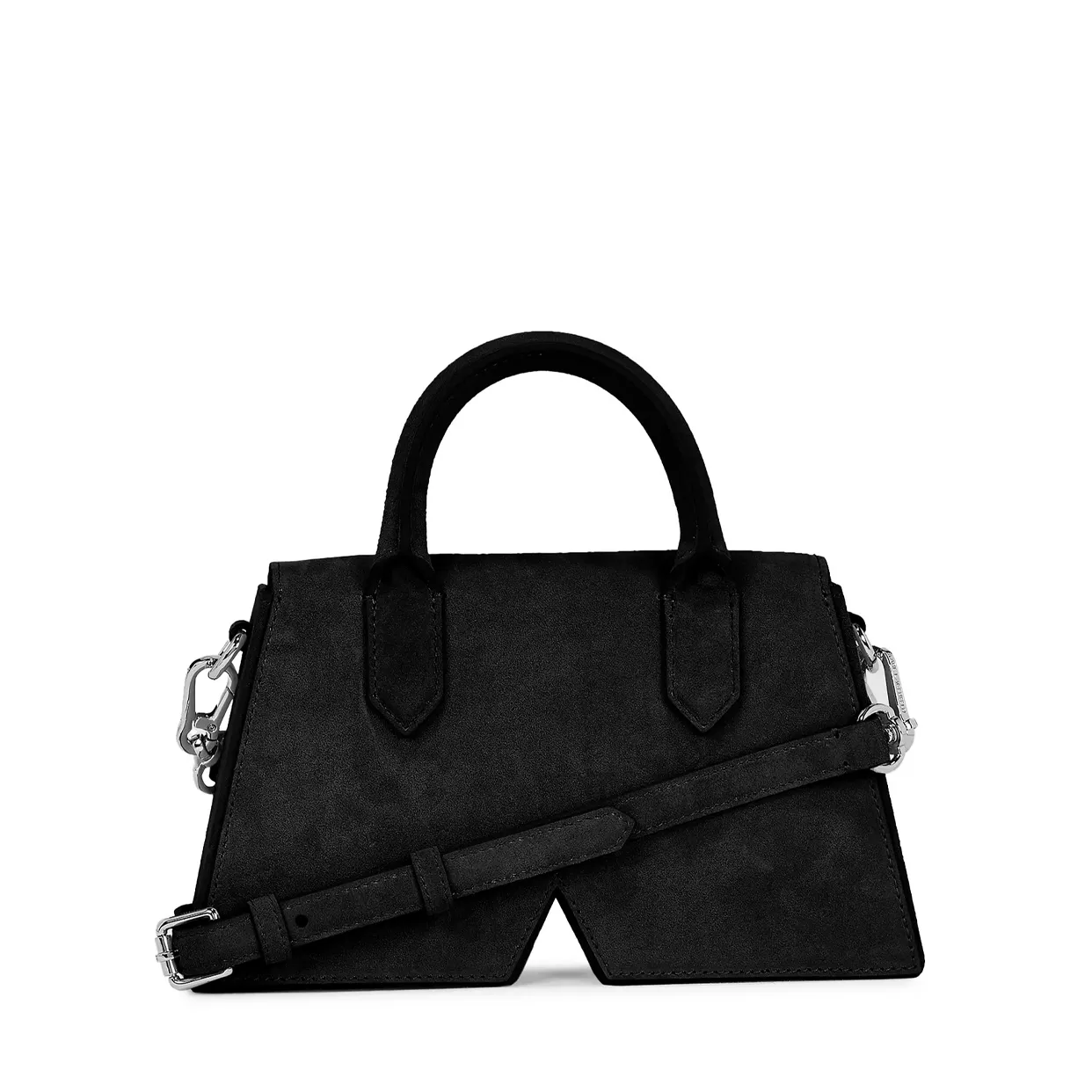 Ikon/K Suede Crossbody -Black