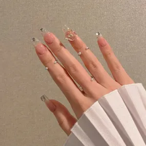 Japanese-style Armor Long Broken Diamond Streamer Fake Nails