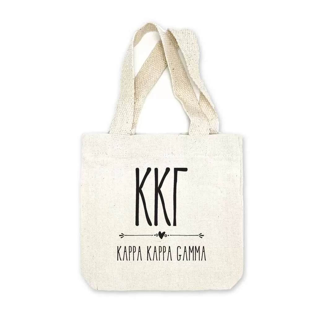 Kappa Kappa Gamma Boho Design on Mini Tote Gift Bag