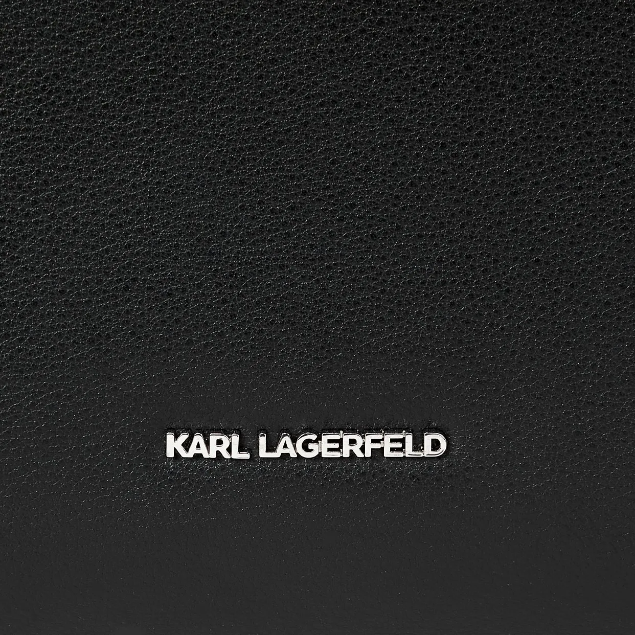 Karl Ikonik Leather Tote -Black