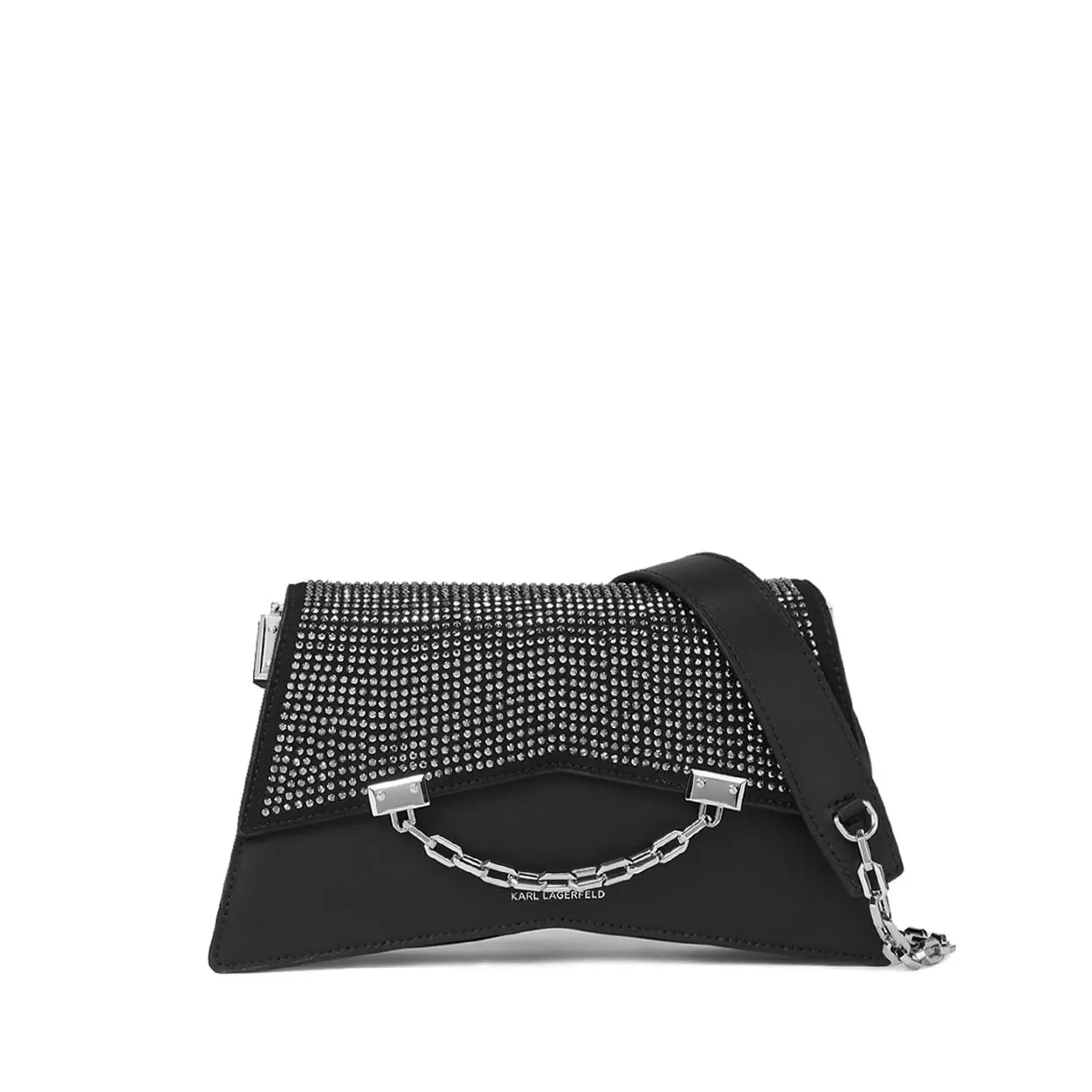 Karl Rhinestone Crossbody -Black