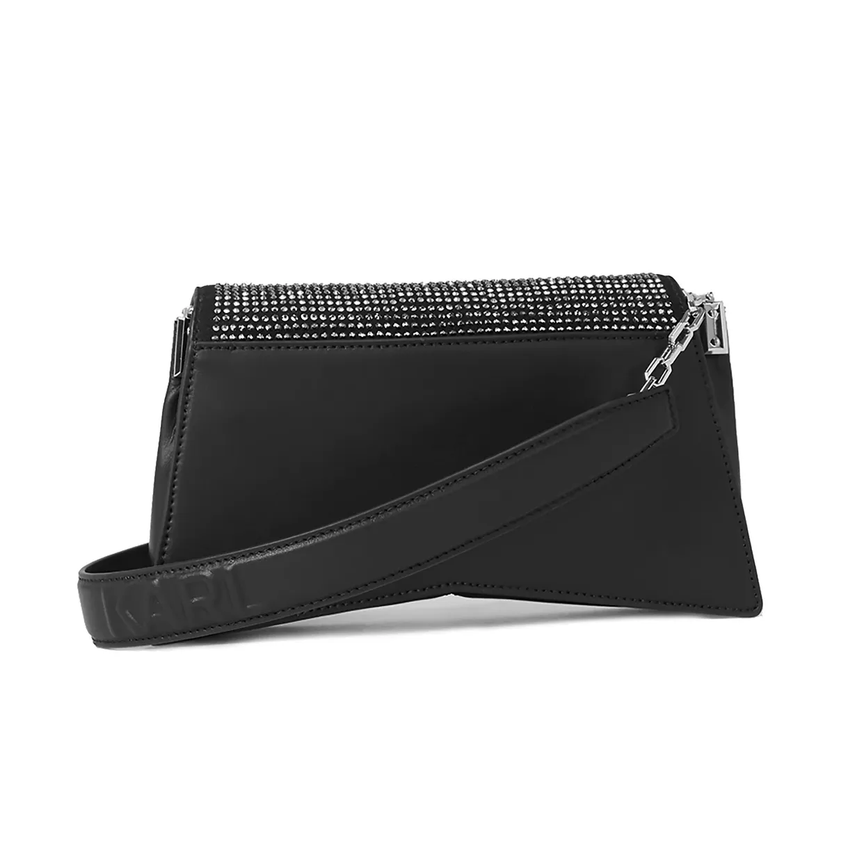 Karl Rhinestone Crossbody -Black