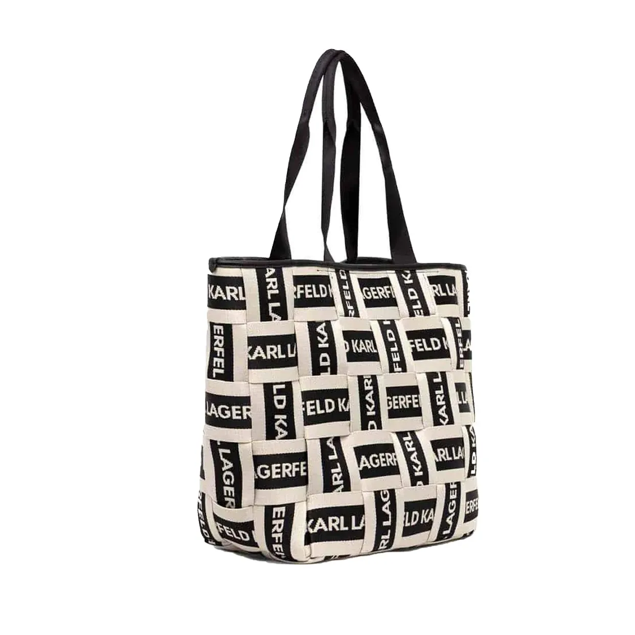 Karl Webbing Large Tote -Natural/Black