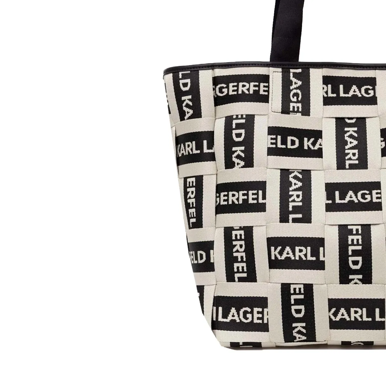 Karl Webbing Large Tote -Natural/Black