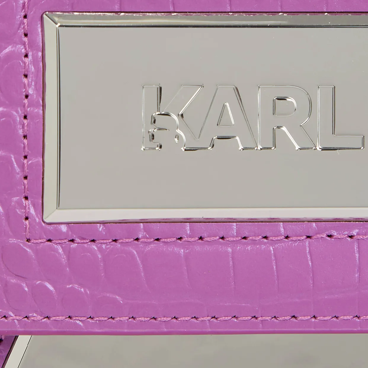 K/Ikon Small Croc-Effect Crossbody Bag -Mauve