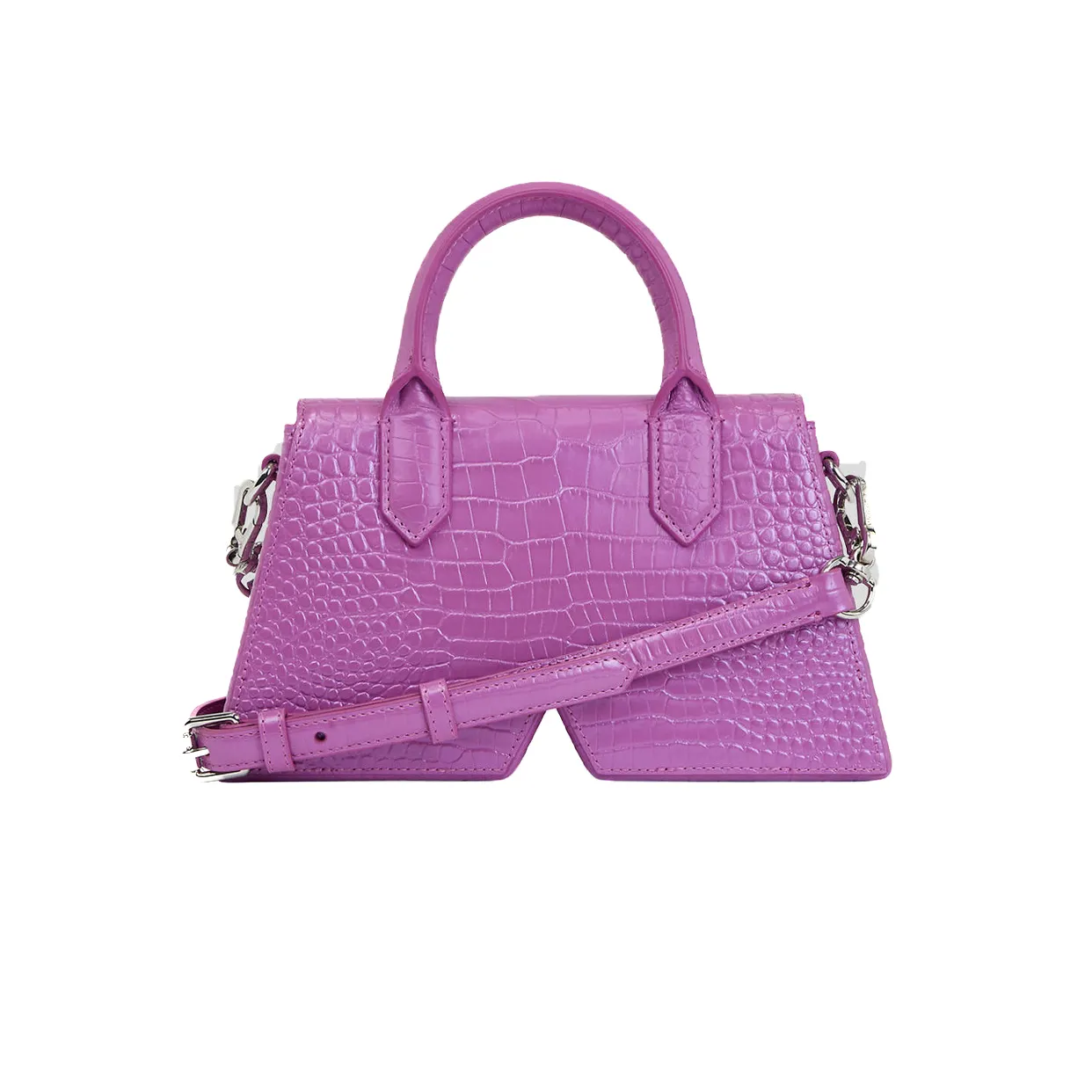 K/Ikon Small Croc-Effect Crossbody Bag -Mauve