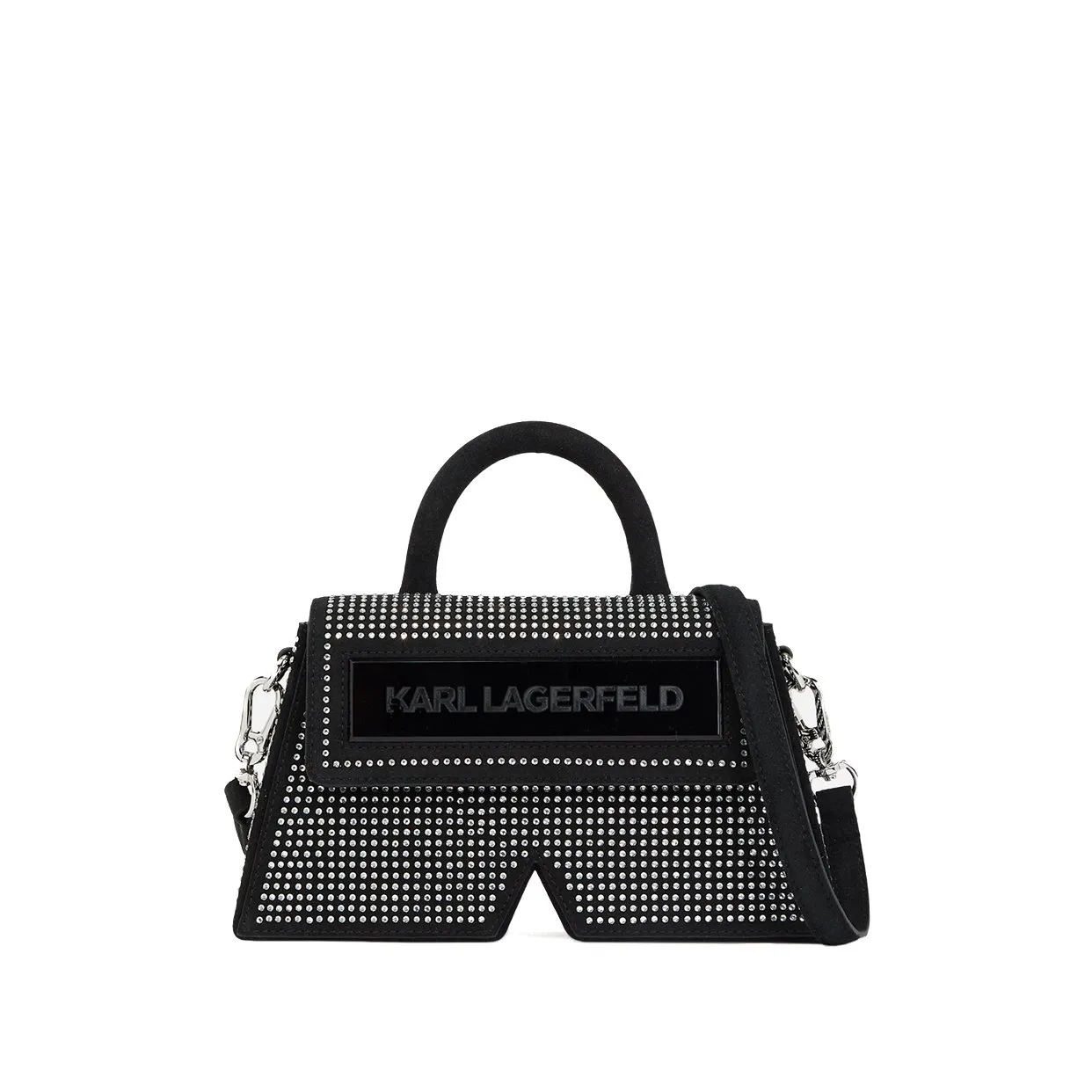 K/Ikon Small Crystal Crossbody Bag -Black