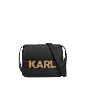 K/Letters Flap Crossbody Bag -Black