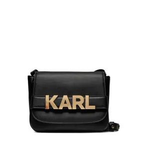 K/Letters Flap Crossbody -Black