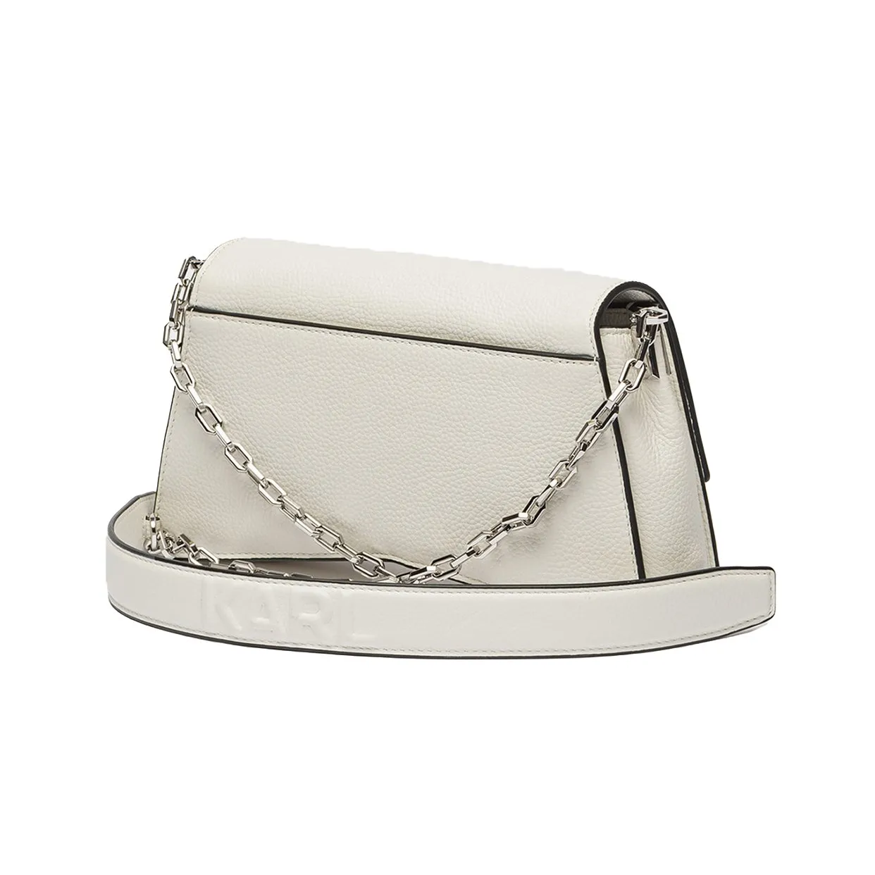 K/Seven Small Grainy-Leather Crossbody Bag -White