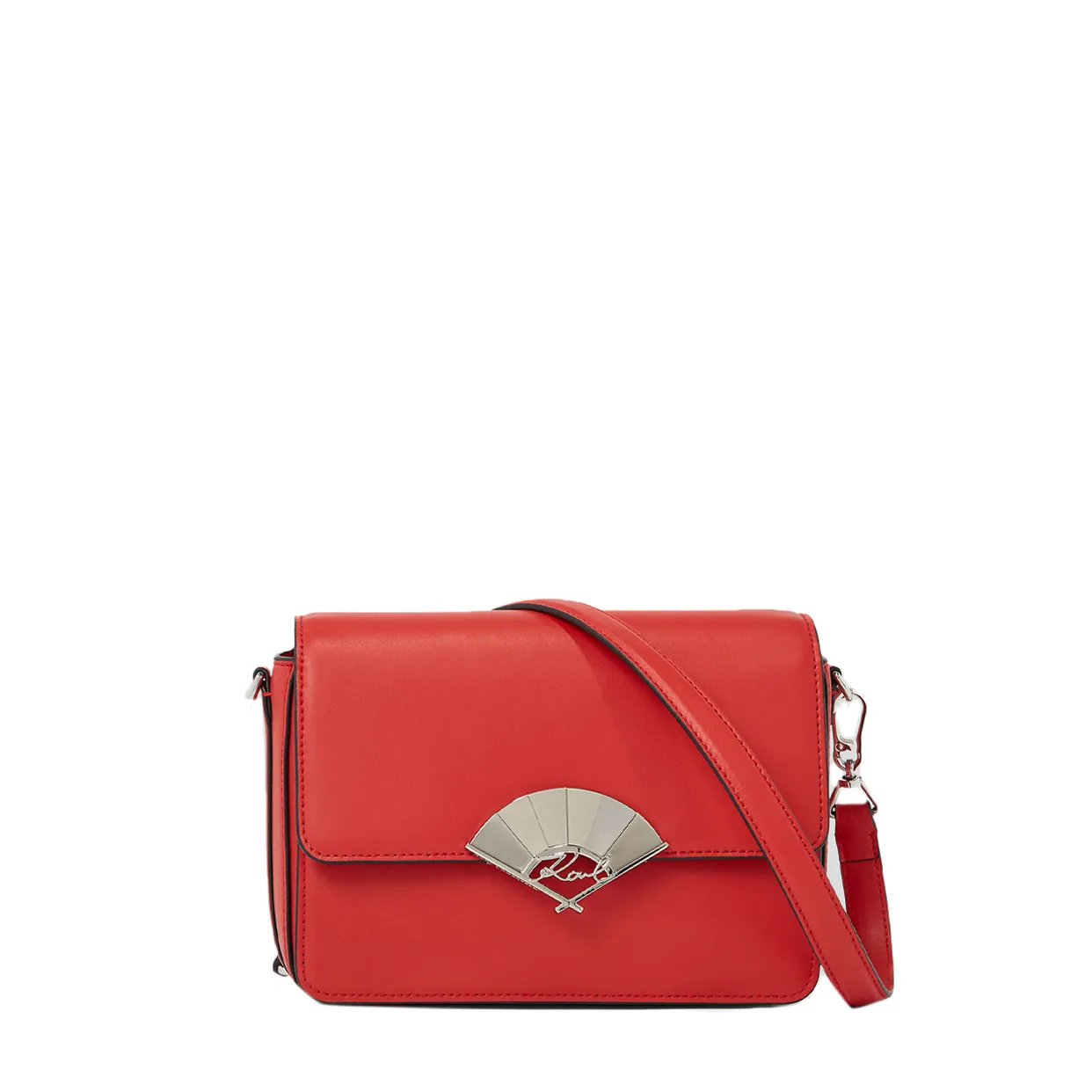 K/Signature Fan Medium Crossbody Bag -Red