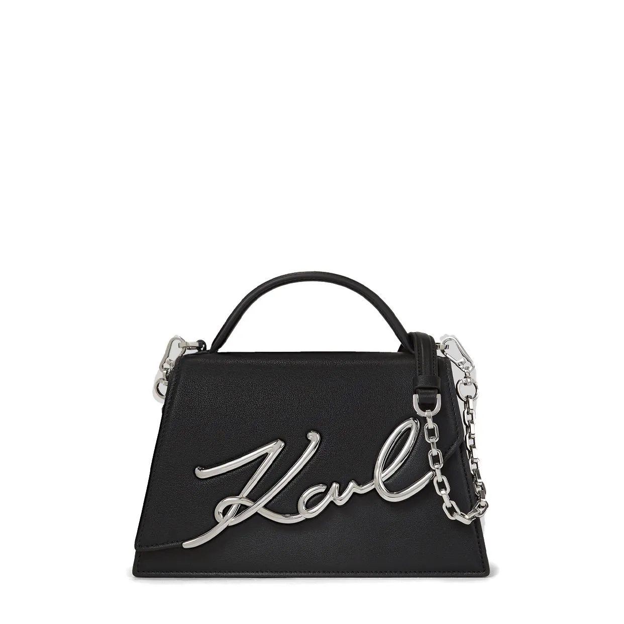 K/Signature Medium Crossbody Bag -Black/Nickle