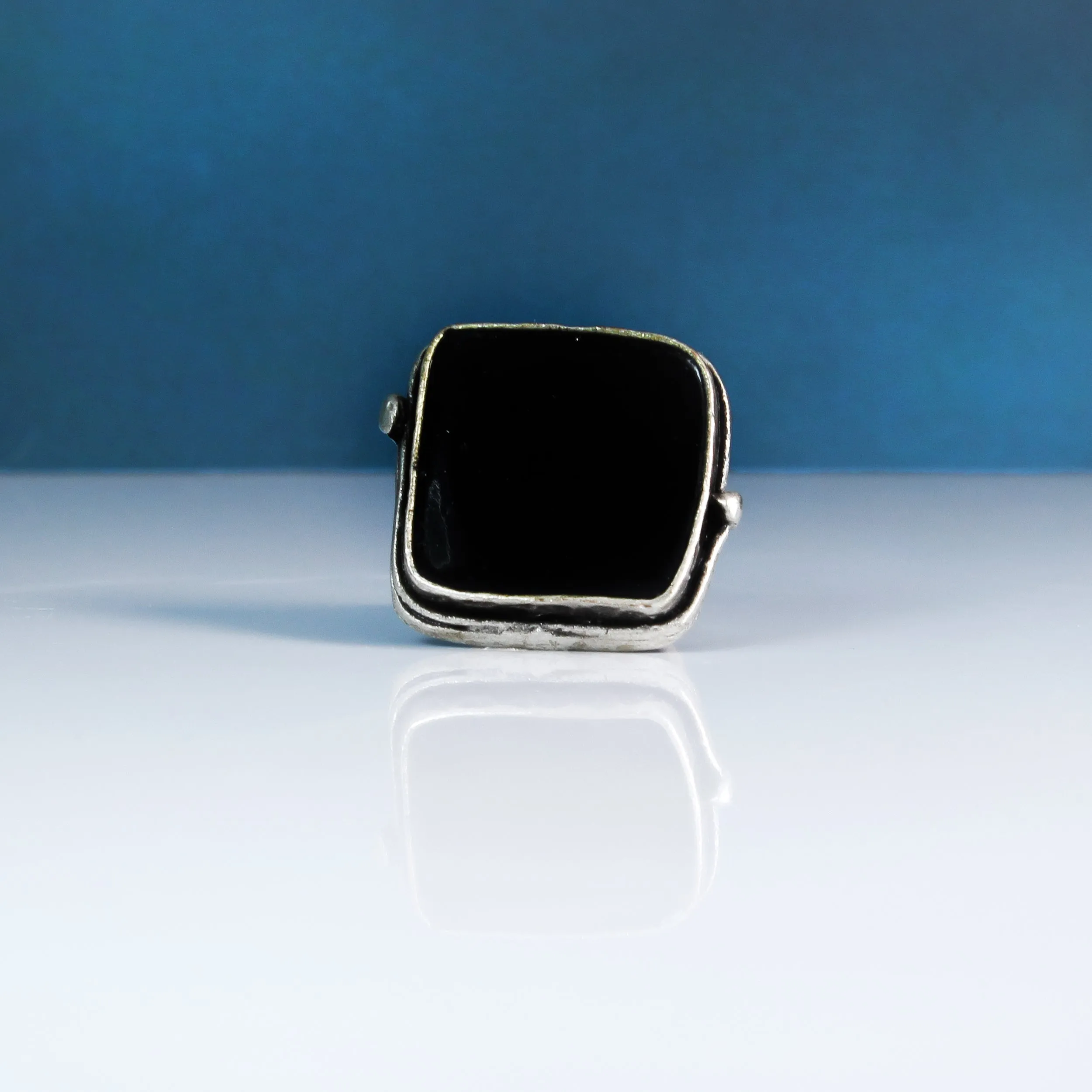 Large Black Tourmaline Ring Square