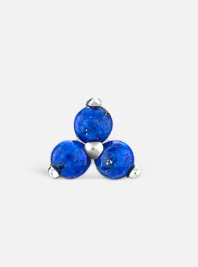 Large Lapis Trinity Stud threaded Earring