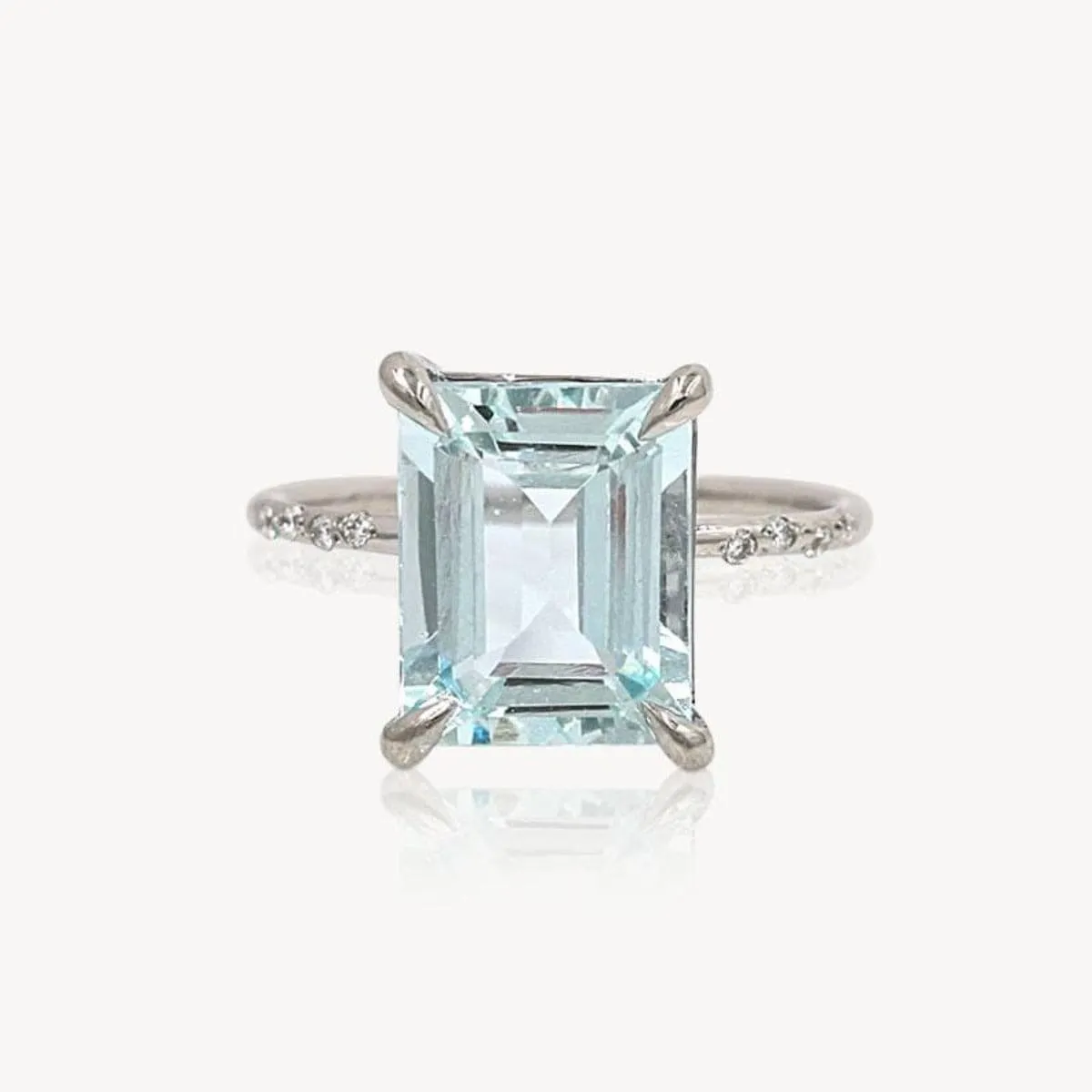 Large Starry Aquamarine Ring