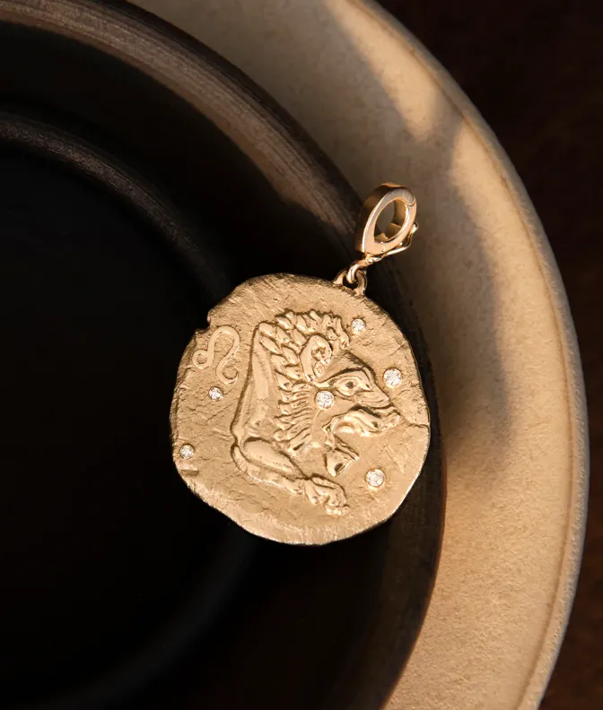 LEO LARGE COIN CHARM