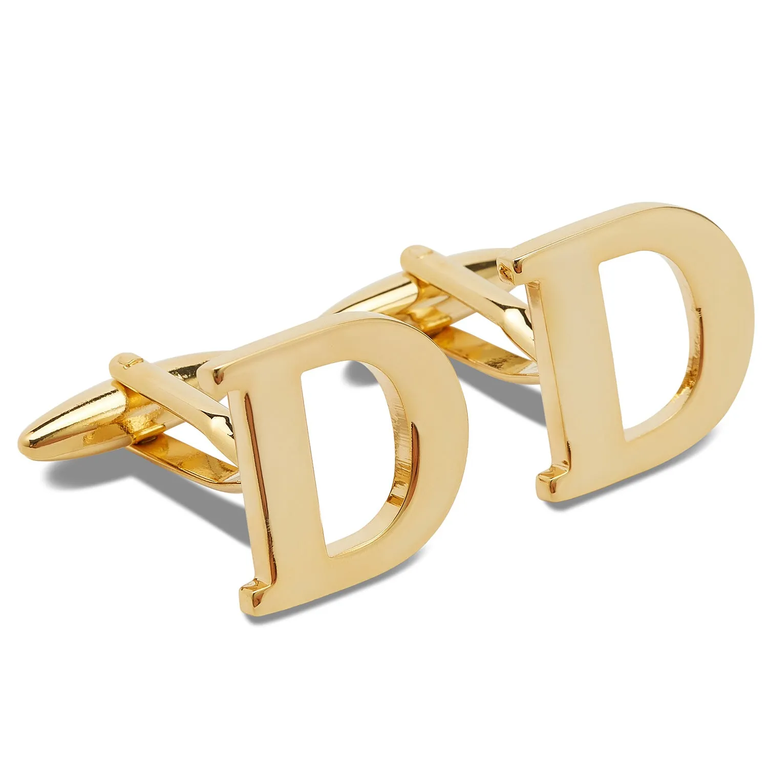 Letter D Gold Cufflinks