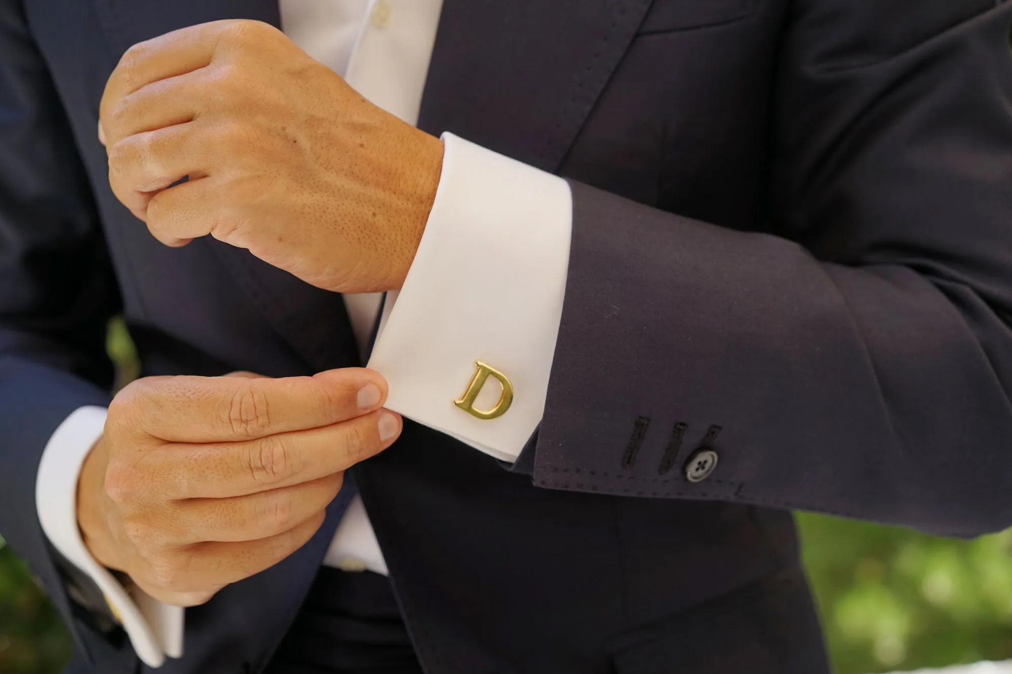 Letter D Gold Cufflinks