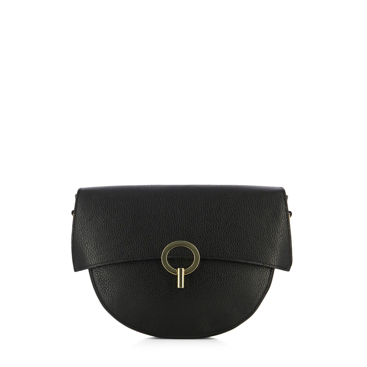 Luxe Leather Crossbody Bag-Black