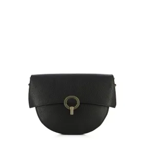 Luxe Leather Crossbody Bag-Black