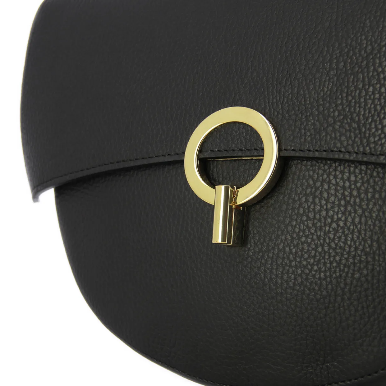 Luxe Leather Crossbody Bag-Black