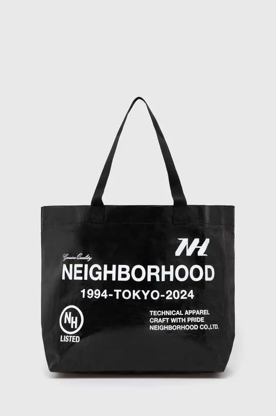 NEIGHBORHOOD bag Logo Flexible Bag-M black color 241MYNH.CG04