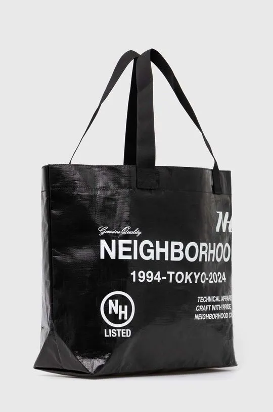 NEIGHBORHOOD bag Logo Flexible Bag-M black color 241MYNH.CG04