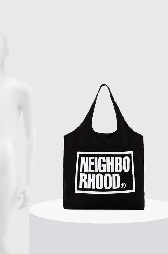 NEIGHBORHOOD cotton bag Id Tote Bag-L black color 241MYNH.CG02